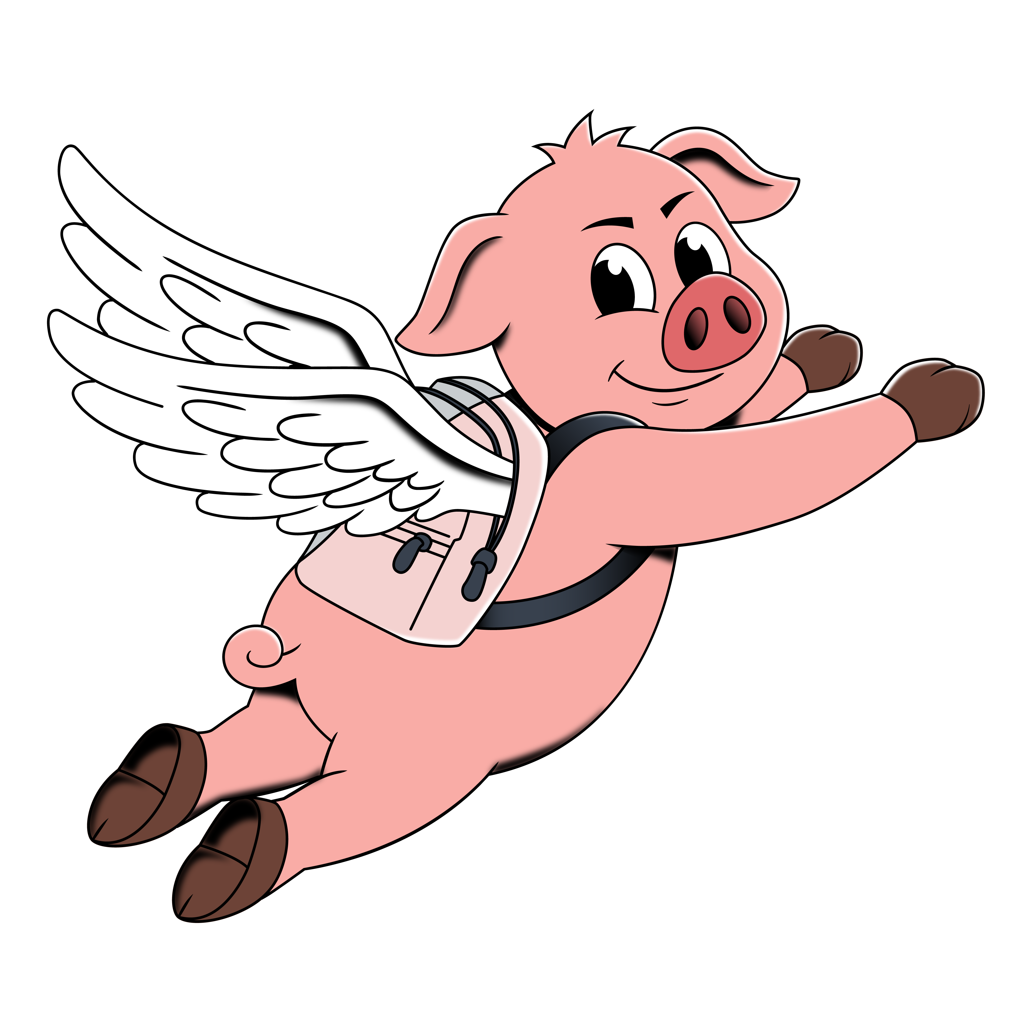 Piggy Backs flying pig sticker