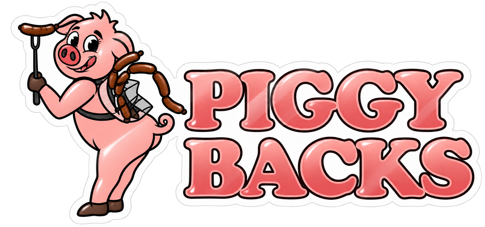 Piggy Backs grilling pig sticker